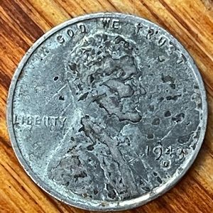 1943 D wheat penny (steel)